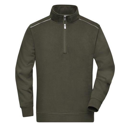 Чоловічий світшот з замком Workwear, оливковий, JN895XOLZZZ0