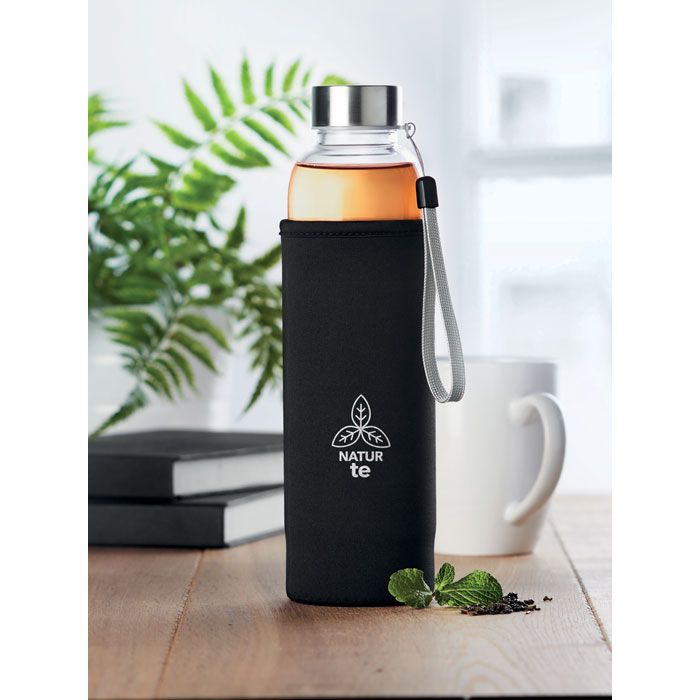 Пляшка UTAH TEA 500 мл, скло/неопрен, MO963603